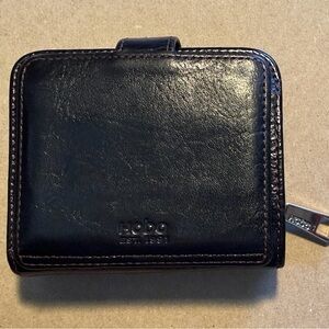 Hobo Black Leather Wallet with Embossed Logo